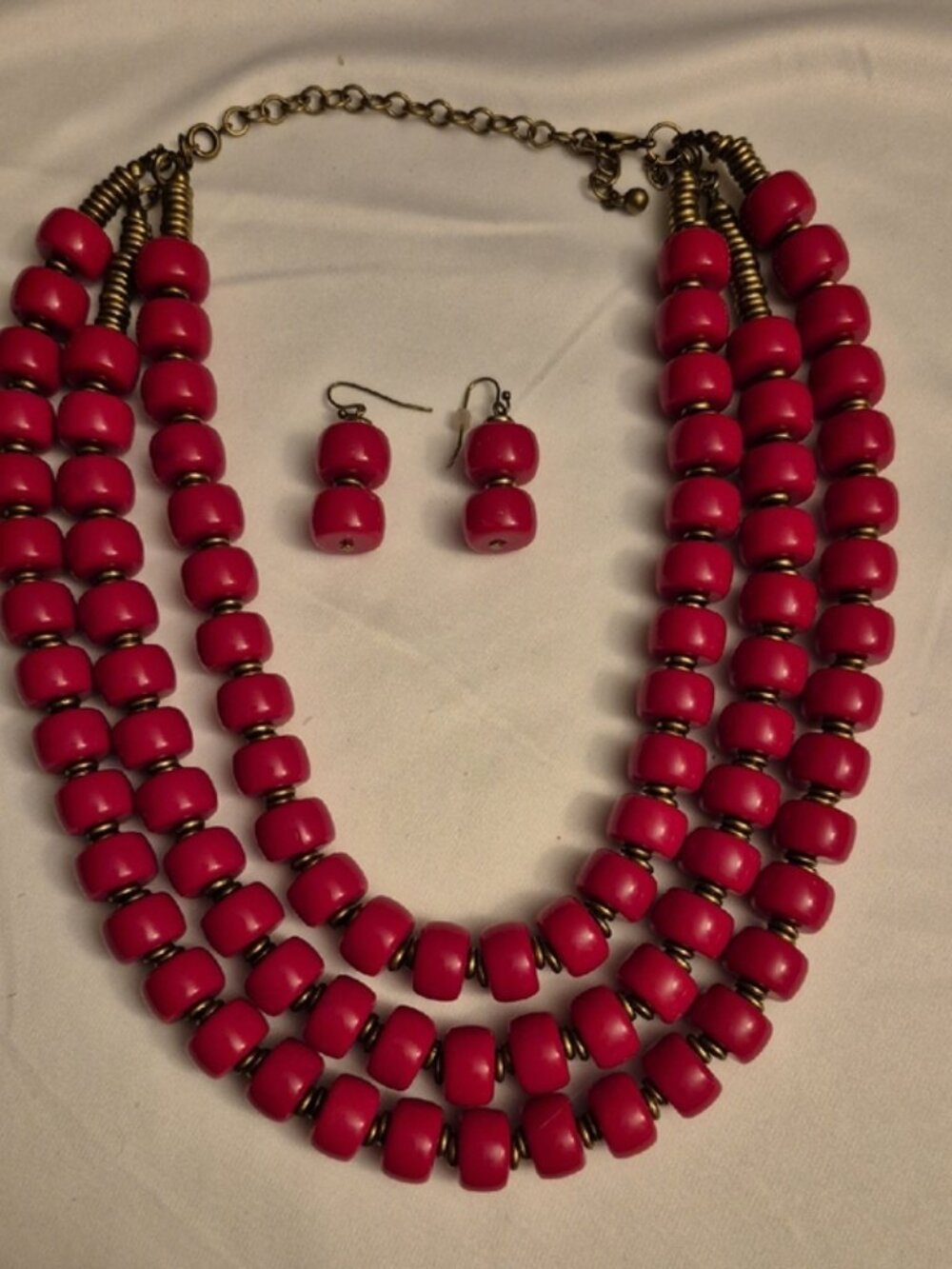 Pink Bead Necklace Set